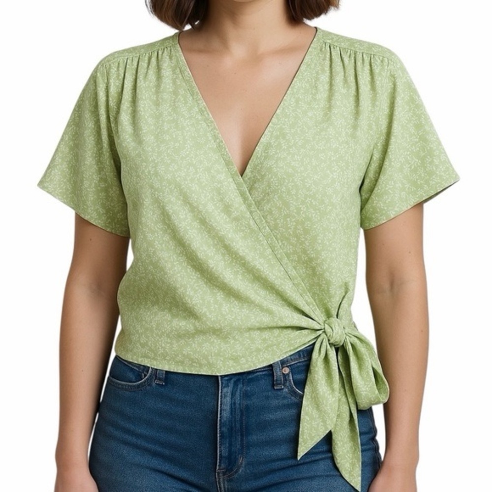 Lush Ranya ditzy floral wrap blouse.